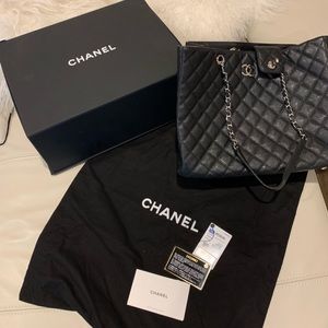 Black Chanel caviar purse.